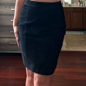 Black Suade Pencil Skirt